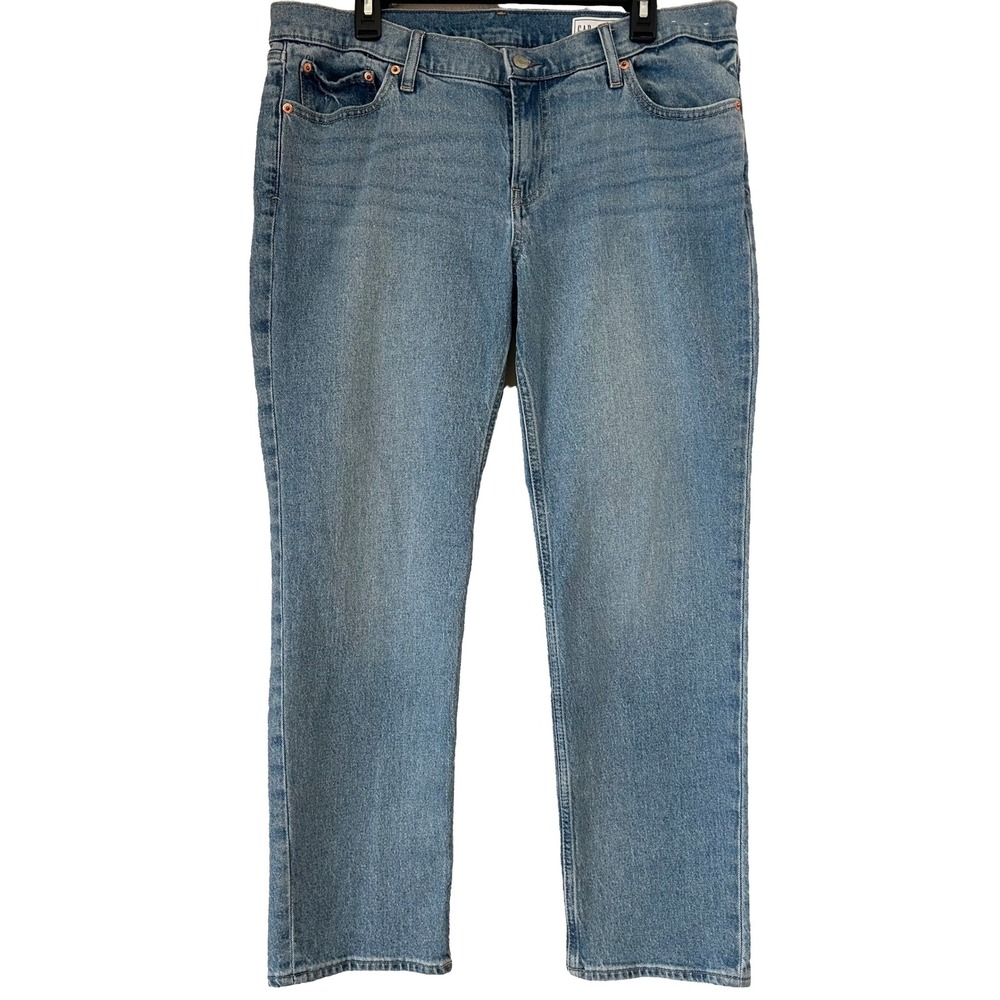 NWOT Gap Low Rise '90s Straight Jeans Blue Denim Medium Wash Size 33 16 Regular